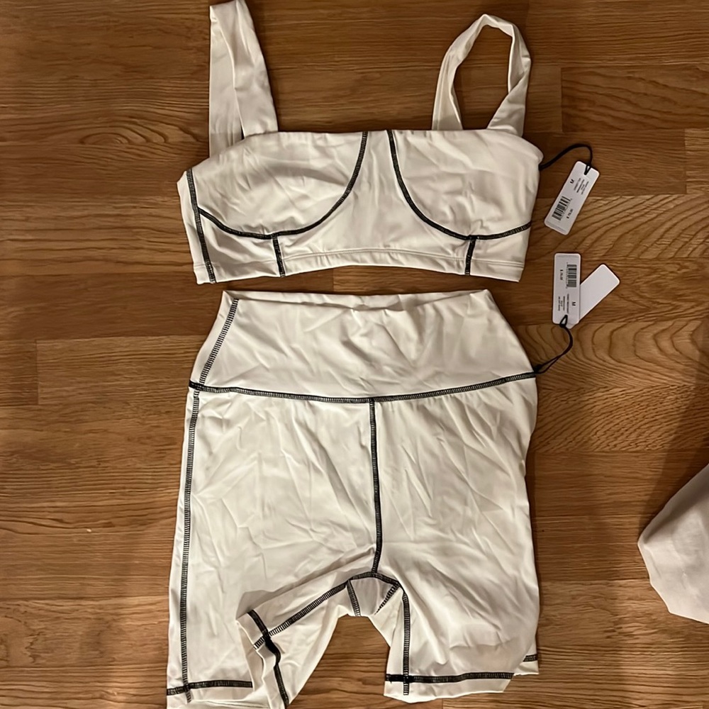 We wore what NWT biker shorts and bra.